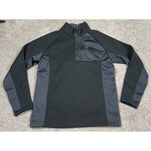 Spyder Shirt Mens Large Black 1/4 Zip Jacket Ribbed Warm Layer Knit Outdoor Top